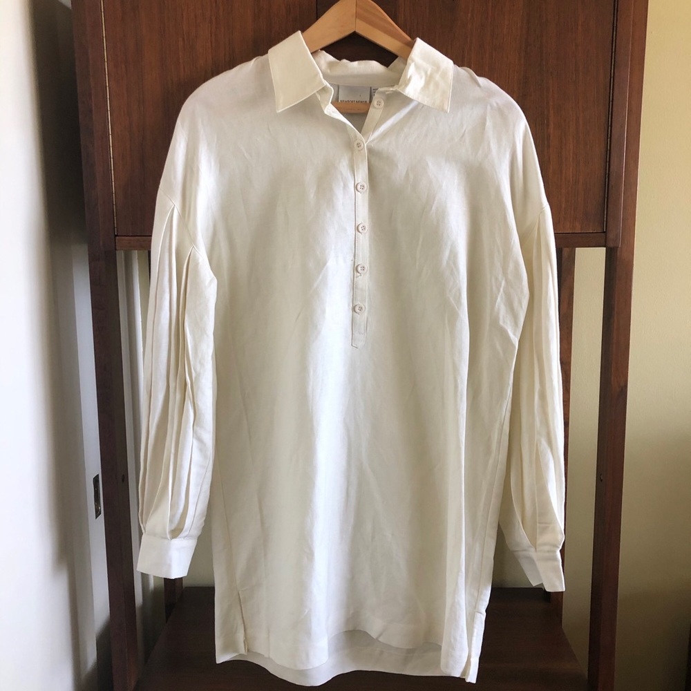 SOLD • puff sleeve linen blend tunic